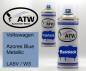 Preview: Volkswagen, Azores Blue Metallic, LA5V / W3: 400ml Sprühdose + 400ml Klarlack - Set, von ATW Autoteile West.